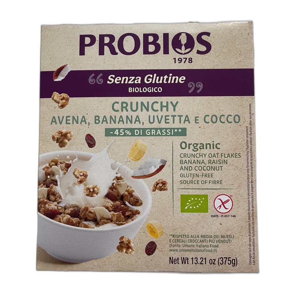 Crunchy Avena, Banana, Uvetta e Cocco Bio
